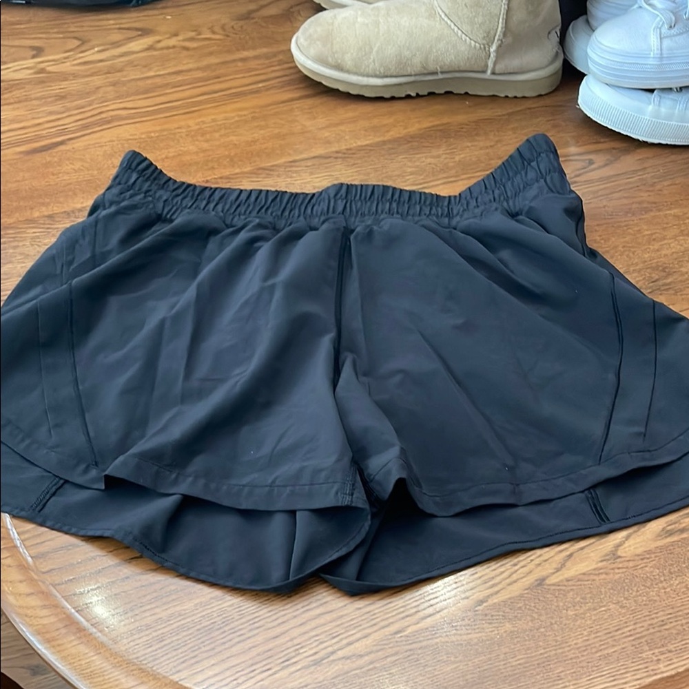 Lululemon Athletica Black Athletic Shorts with Layered Design